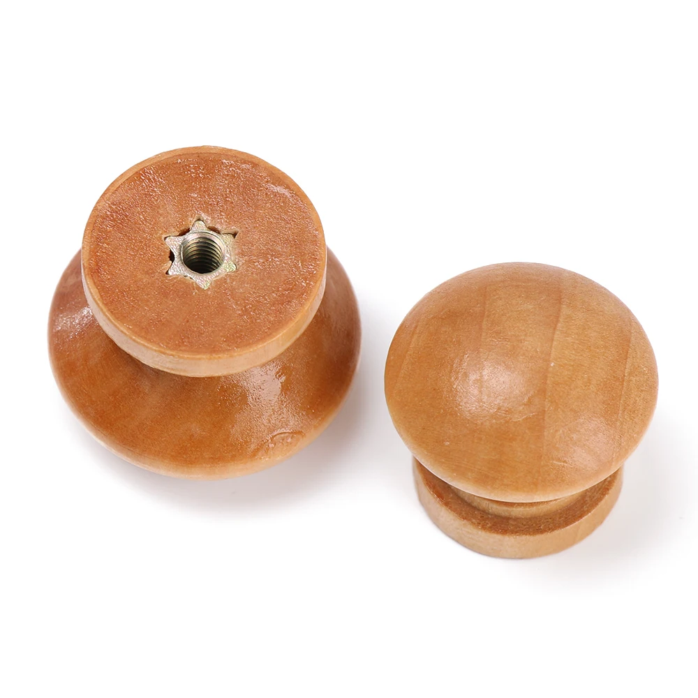 Furniture Hardware Knobs - 10 قطع/مجموعة مقابض خشبية طبيعية دائرية