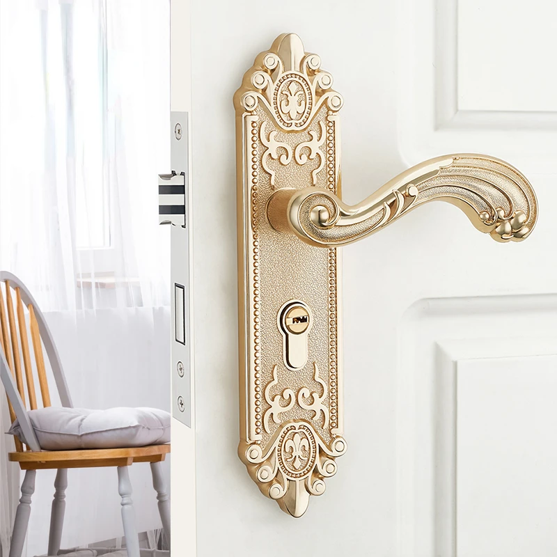 Furniture Hardware Knobs - مقبض باب داخلي أوروبي صامت، قفل