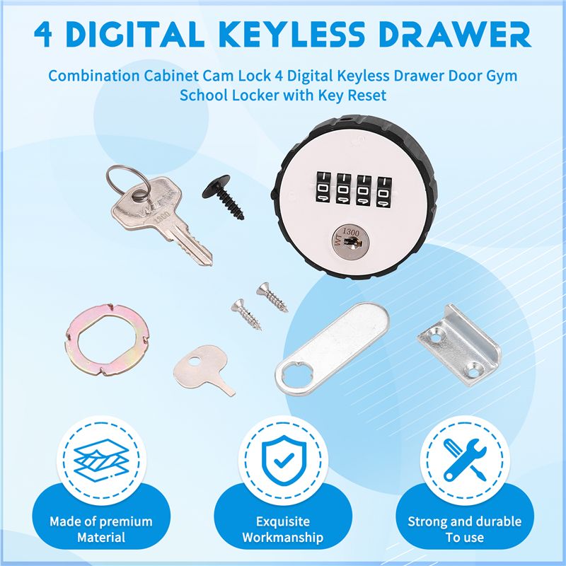 قفل خزانة رقمي بـ 4 أرقام بدون - مراجعة Cabinet Lock Key وسعره